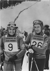 Eberhard Riedel und Ernst Scherzer bei der vorolympischen Probe 1967 in Grenoble